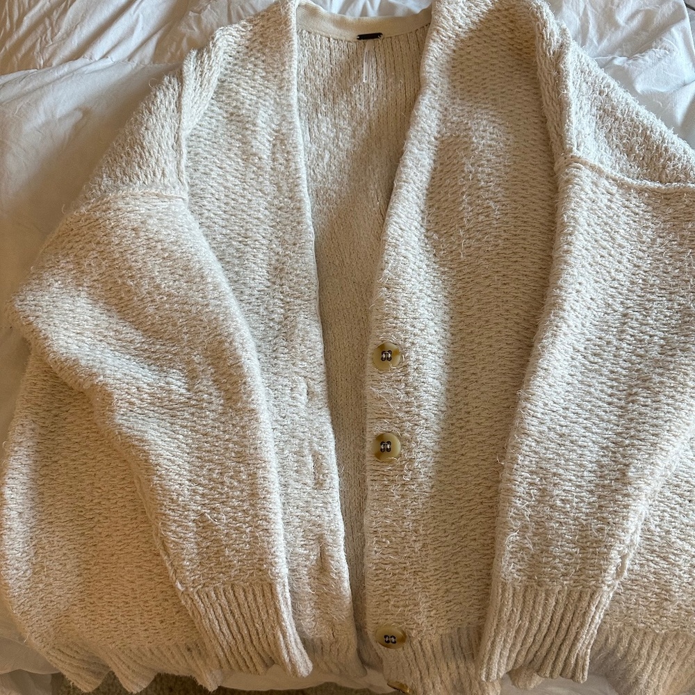 Free People SM Cozy Oversized Grandma Knit Beige